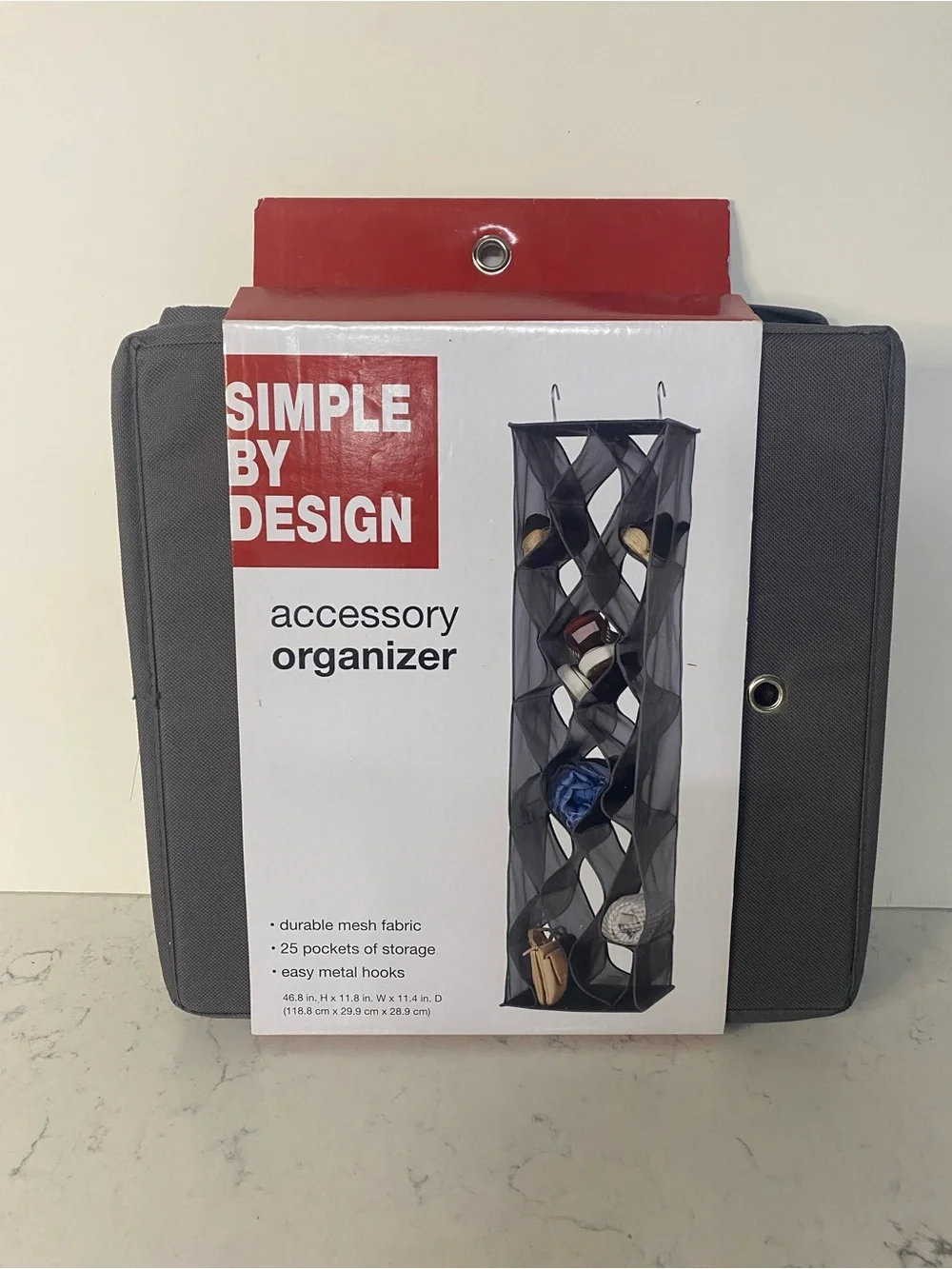 Gray Hanging Accessory Organizer